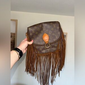Louis Vuitton Saint Cloud Vintage “Upcycled” Fringe Crossbody Bag